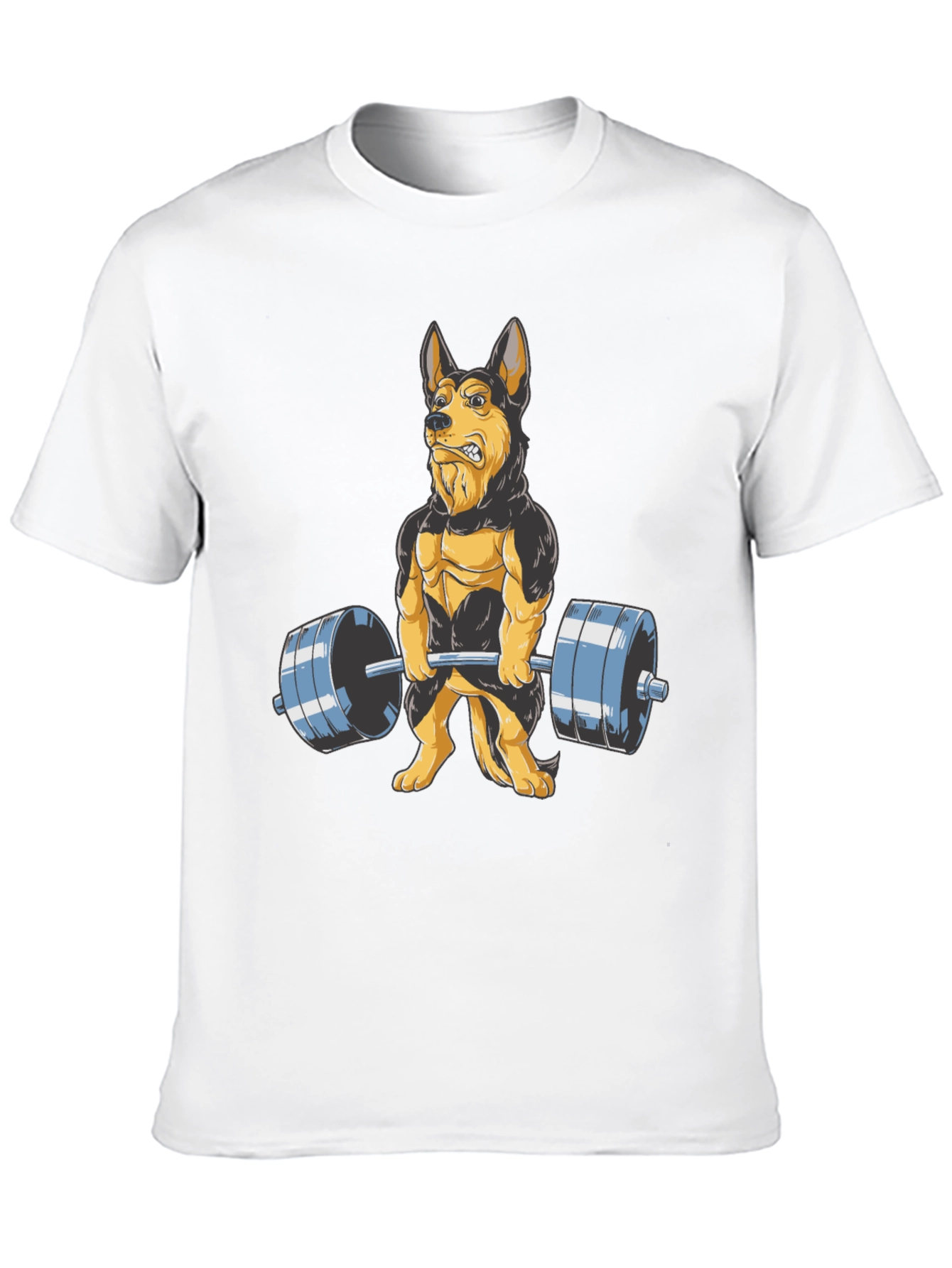 Dog Lifting Weights Graphic Tee - Black