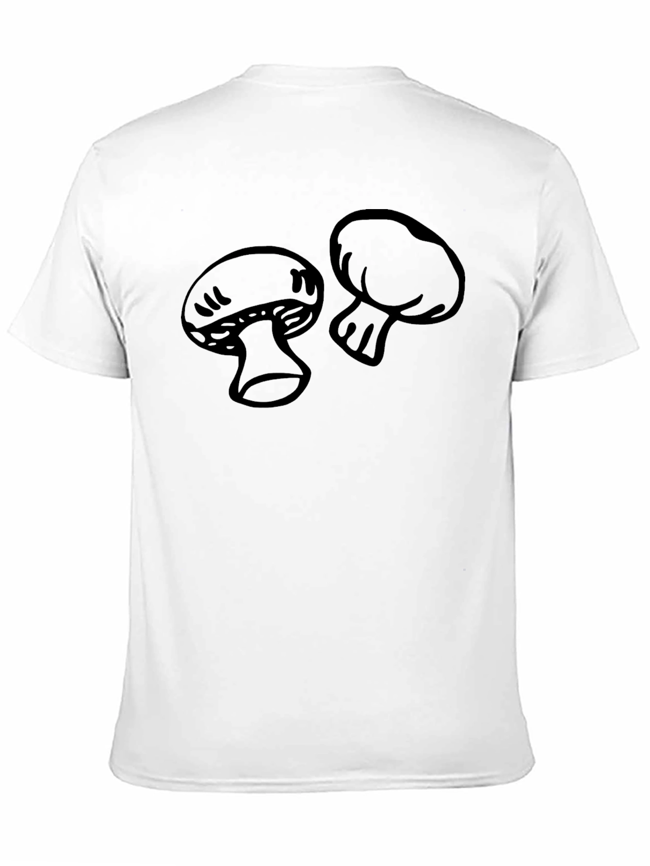 Mushroom Graphic Print Black T-Shirt