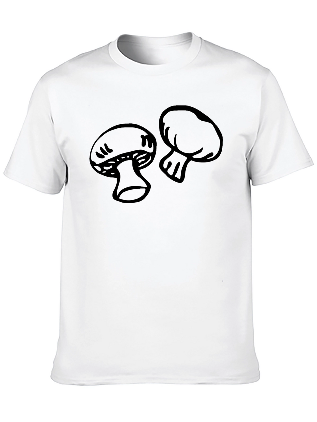 Mushroom Graphic Print Black T-Shirt