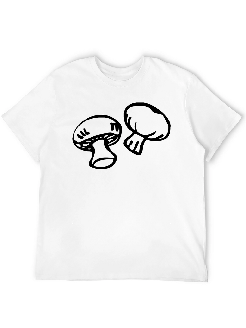 Mushroom Graphic Print Black T-Shirt