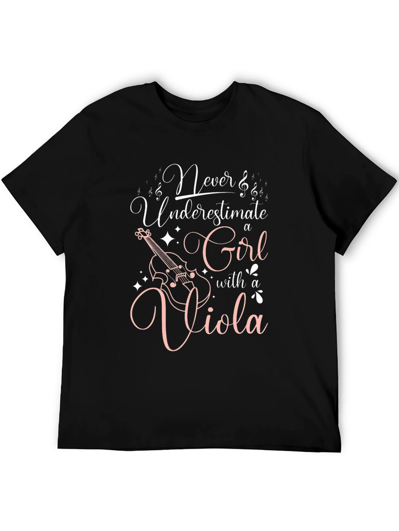 Never Underestimate a Girl with a Viola Black T-Shirt