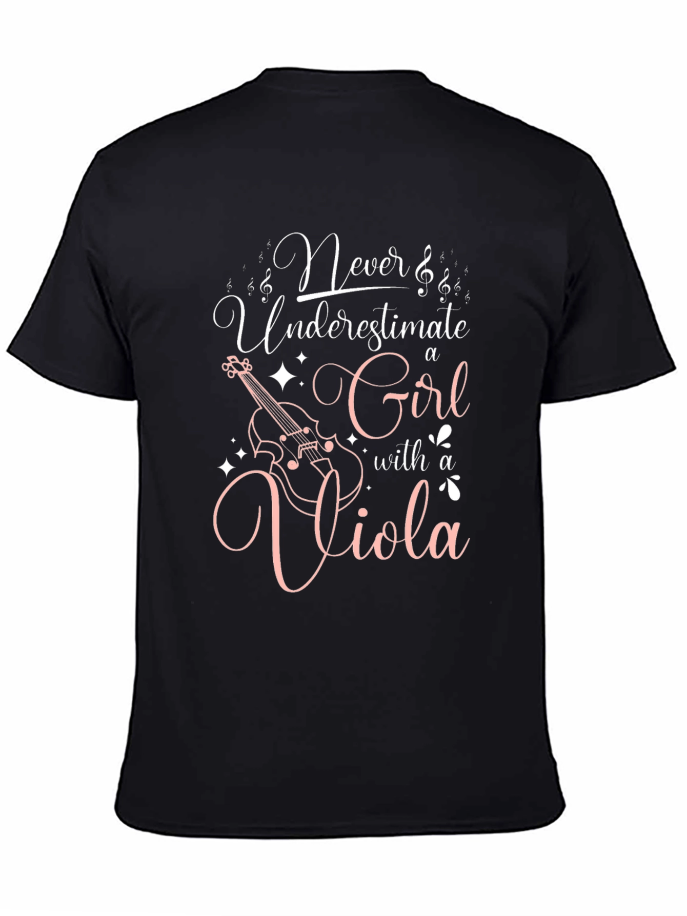 Never Underestimate a Girl with a Viola Black T-Shirt