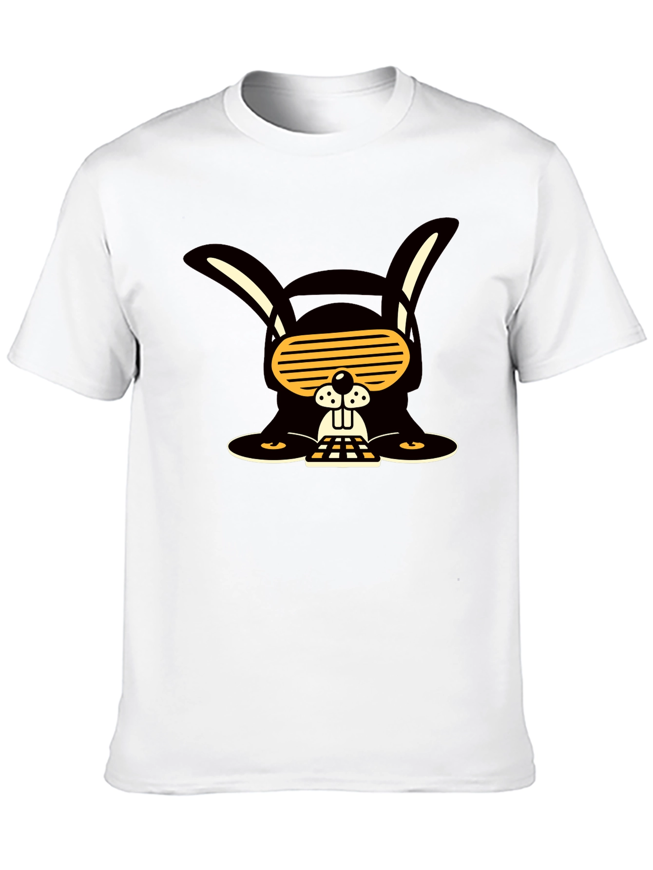 Cool Rabbit Graphic Tee - Black Cotton Blend