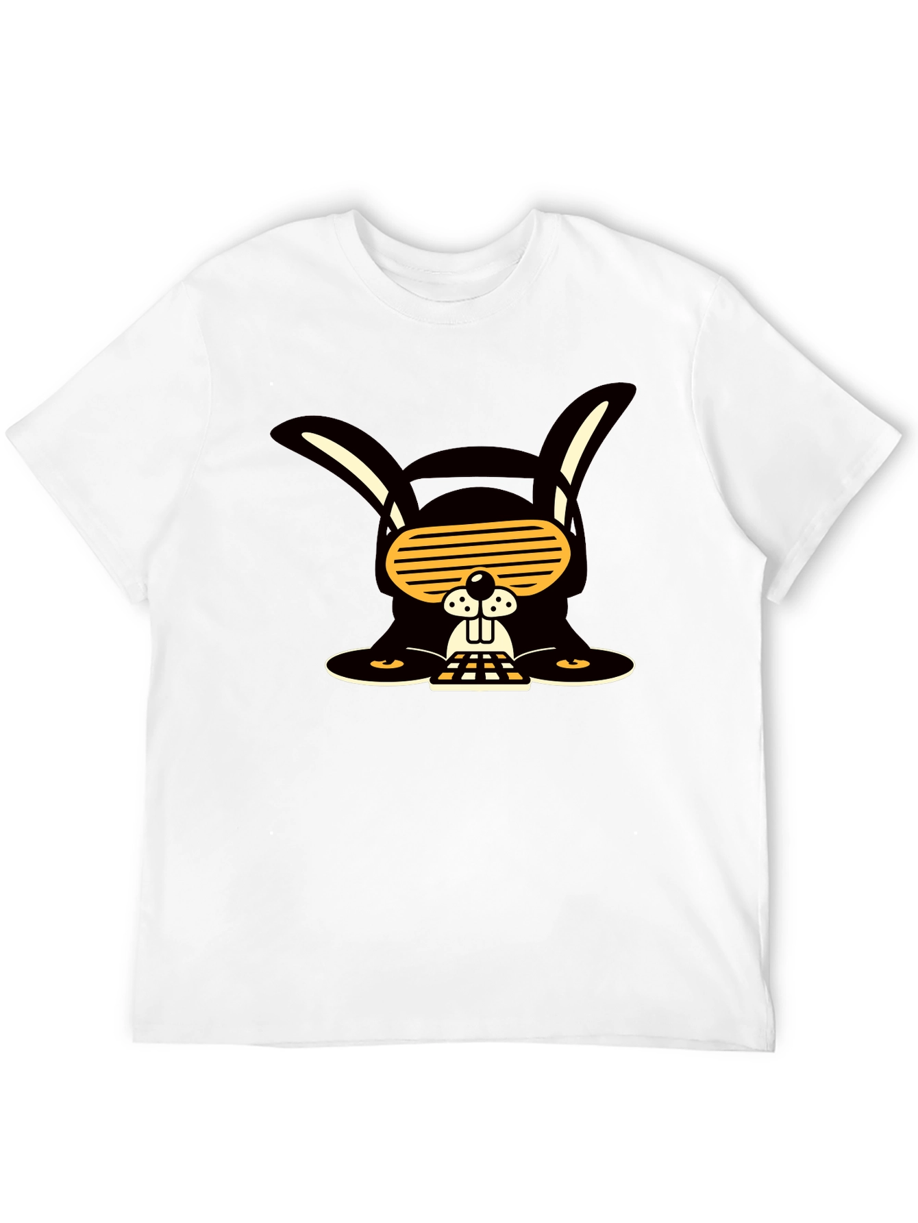Cool Rabbit Graphic Tee - Black Cotton Blend
