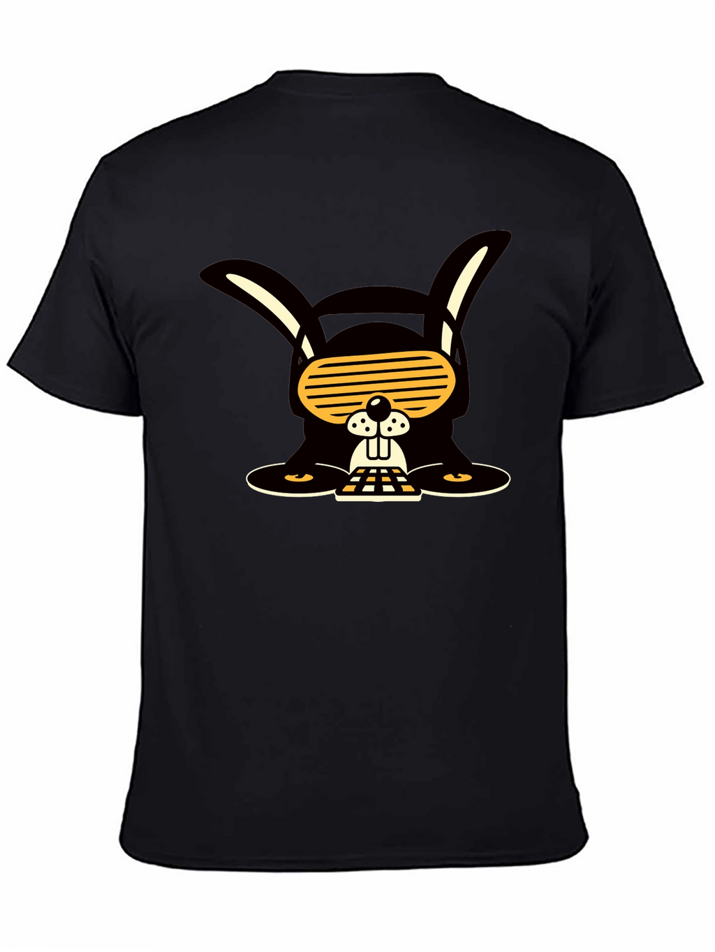 Cool Rabbit Graphic Tee - Black Cotton Blend