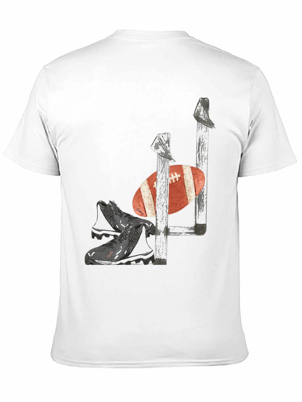Football Goalpost Cleats and Ball Graphic Tee