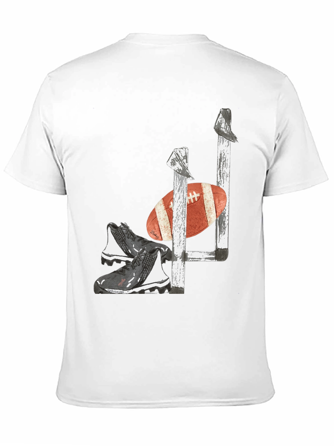 Football Goalpost Cleats and Ball Graphic Tee