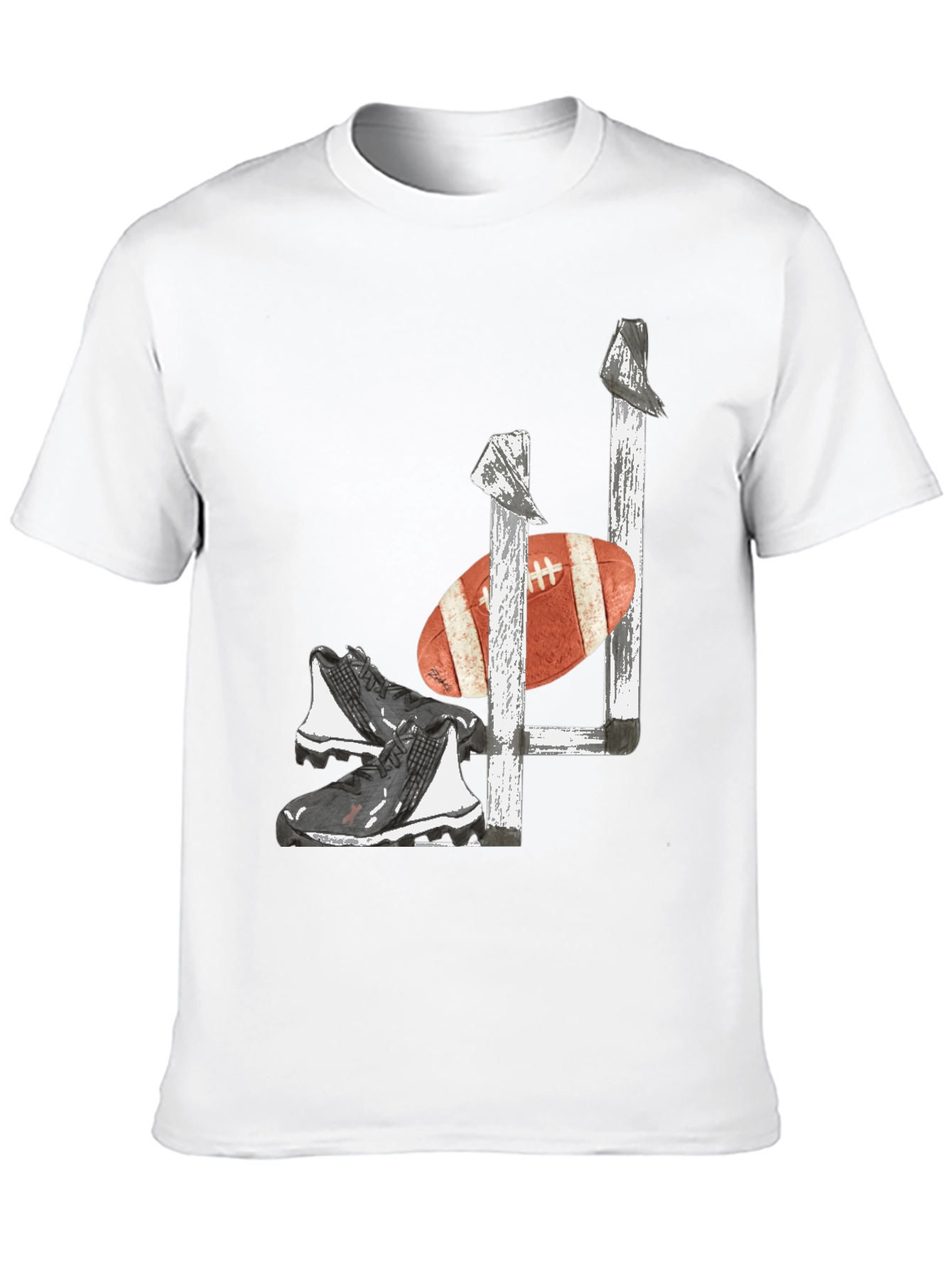 Football Goalpost Cleats and Ball Graphic Tee