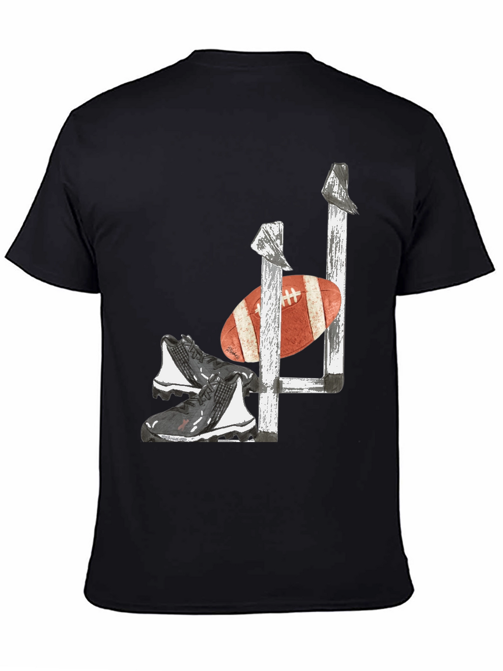 Football Goalpost Cleats and Ball Graphic Tee