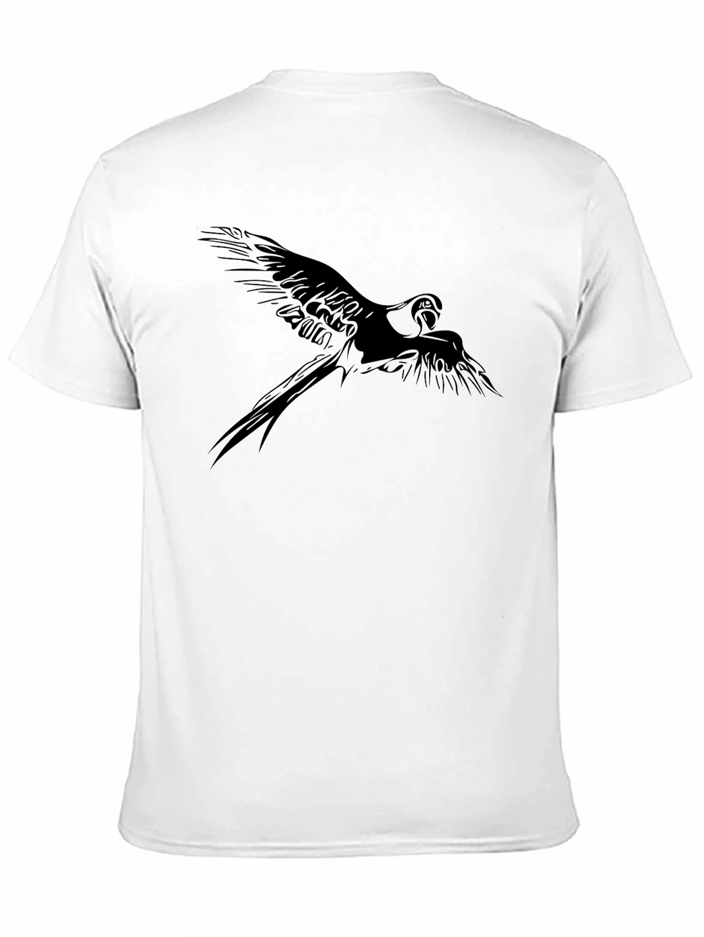 Black Parrot Print Tee - Stylish Mens Casual Shirt