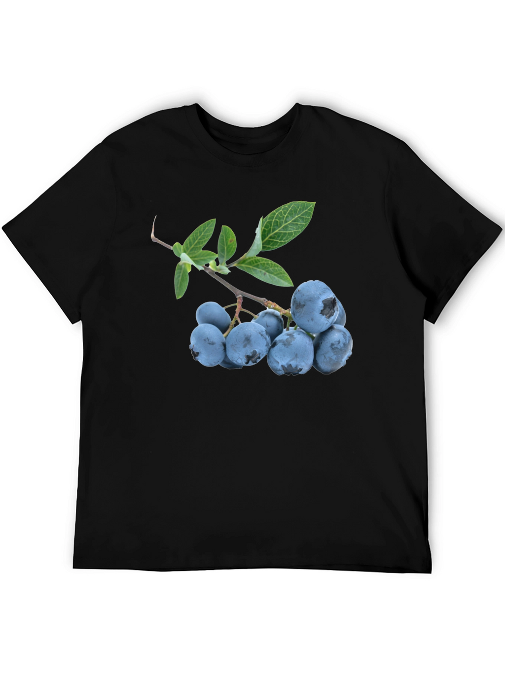 Blueberry Branch Graphic Black T-Shirt