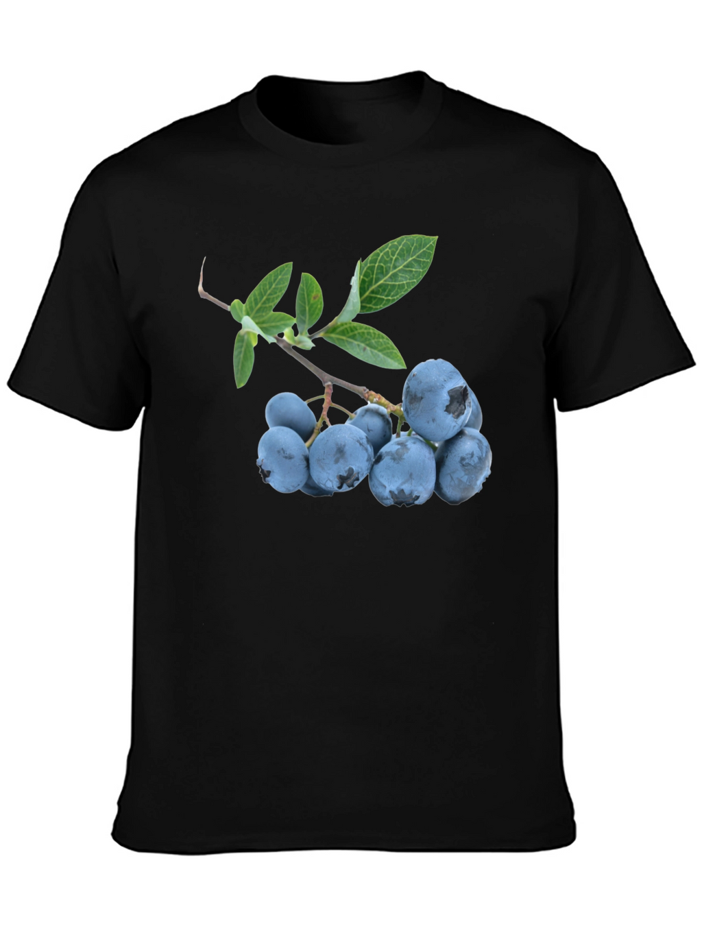 Blueberry Branch Graphic Black T-Shirt
