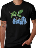 Blueberry Branch Graphic Black T-Shirt