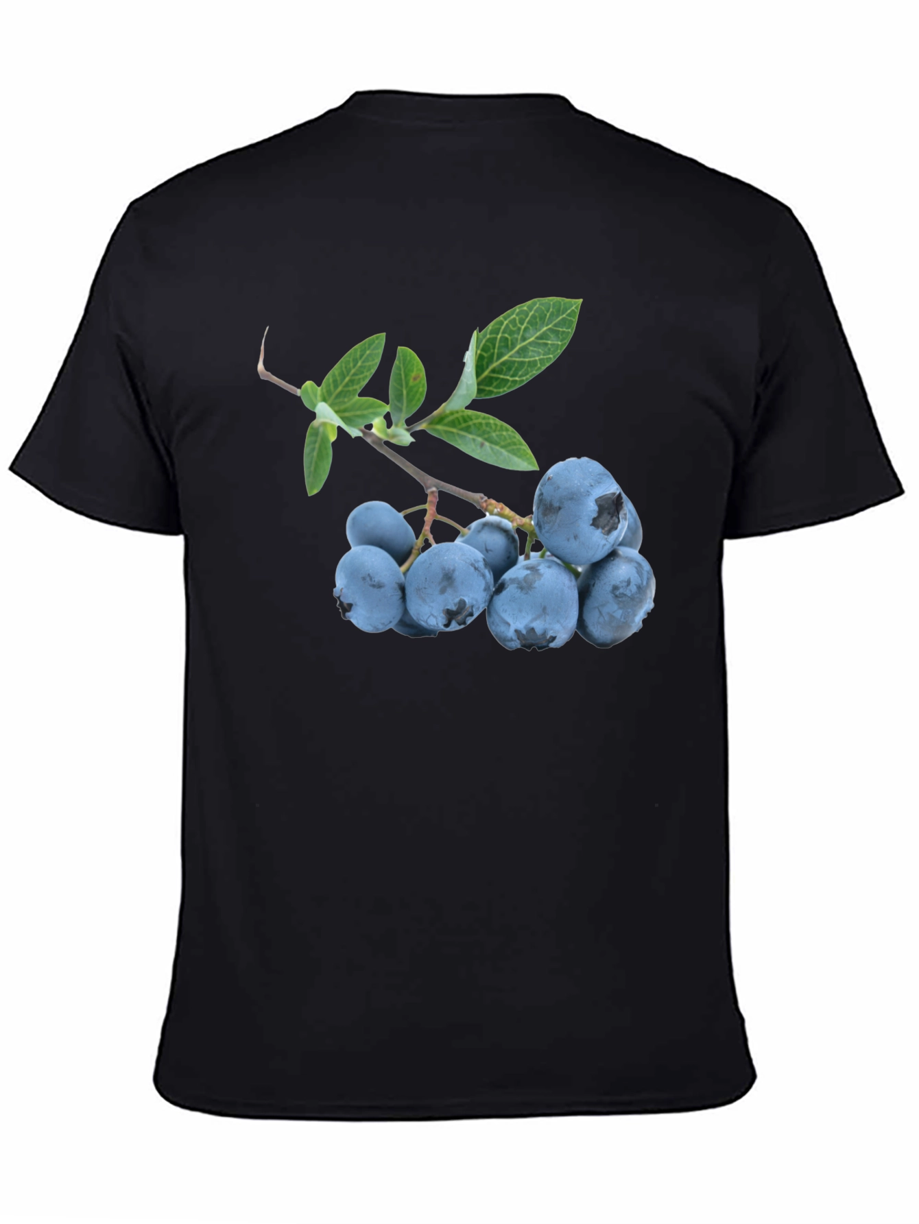 Blueberry Branch Graphic Black T-Shirt
