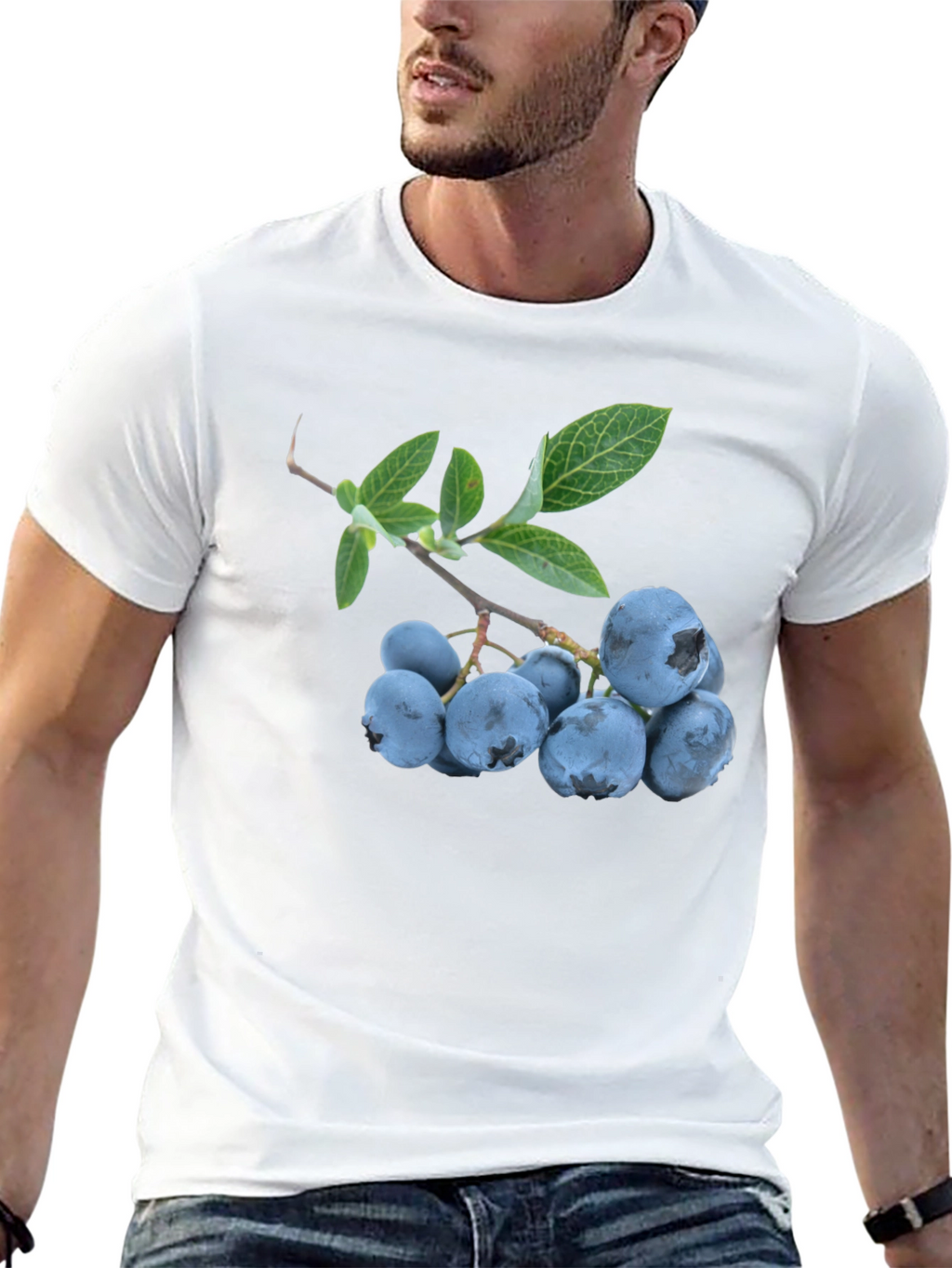 Blueberry Branch Graphic Black T-Shirt