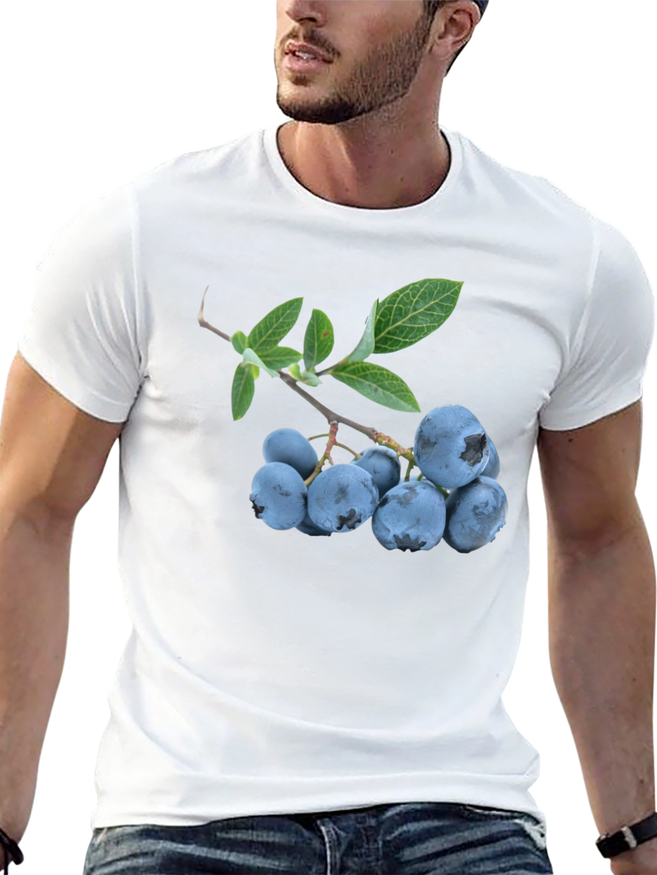Blueberry Branch Graphic Black T-Shirt