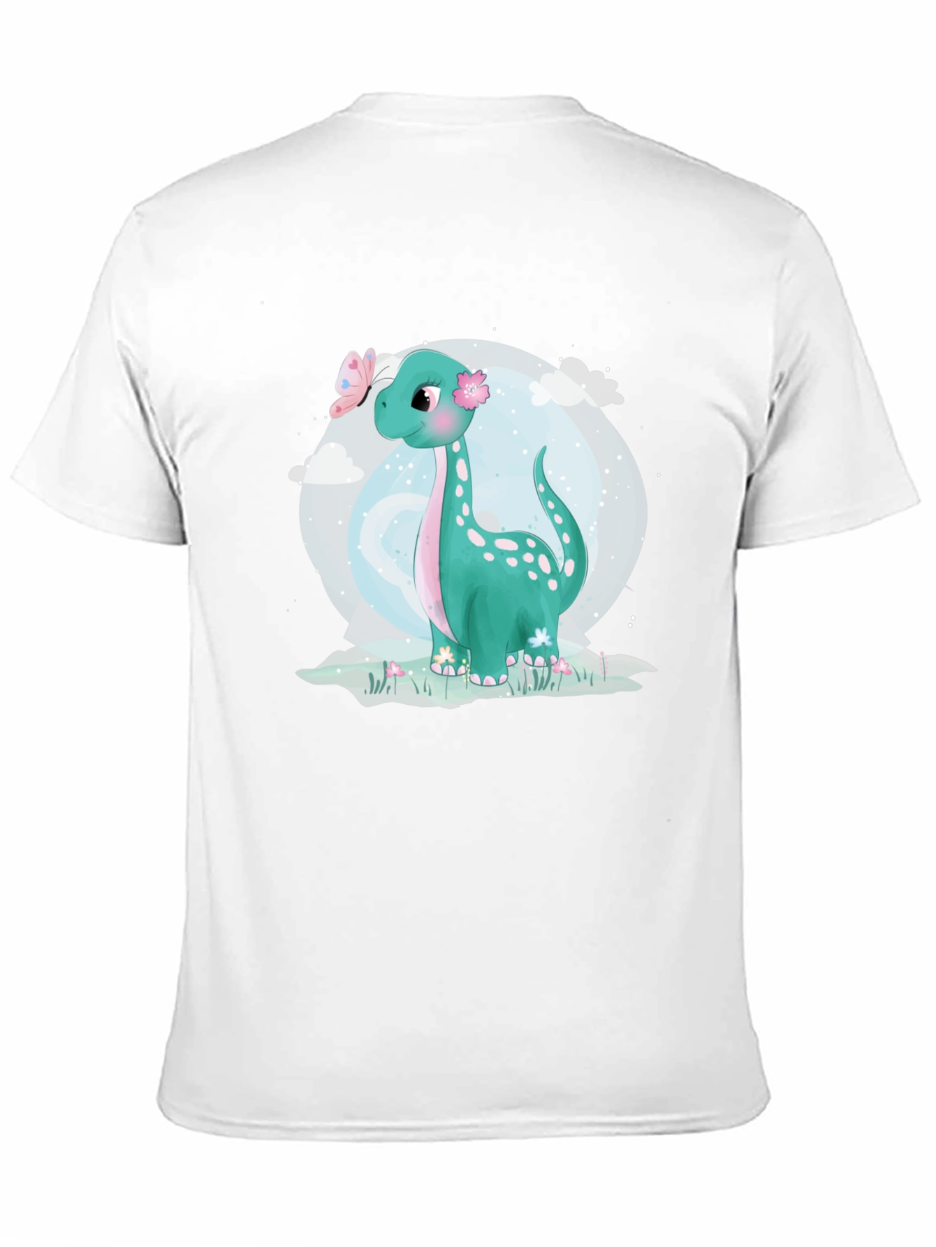 Cute Dinosaur Graphic Tee - Black Cotton T-Shirt