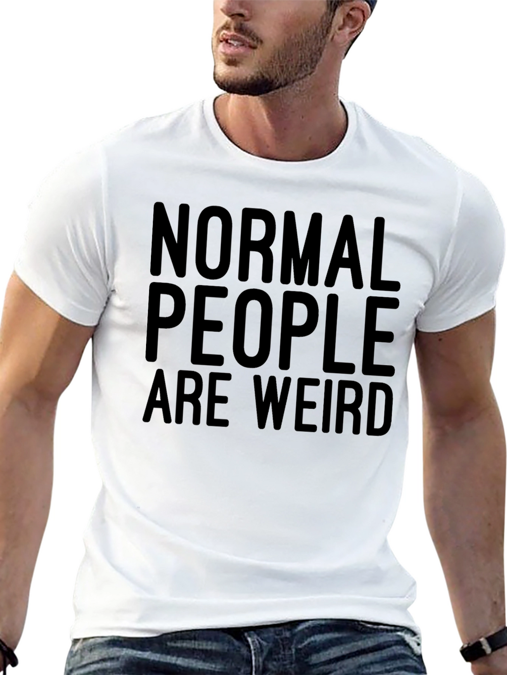 Normal People Are Weird Graphic Tee - Black