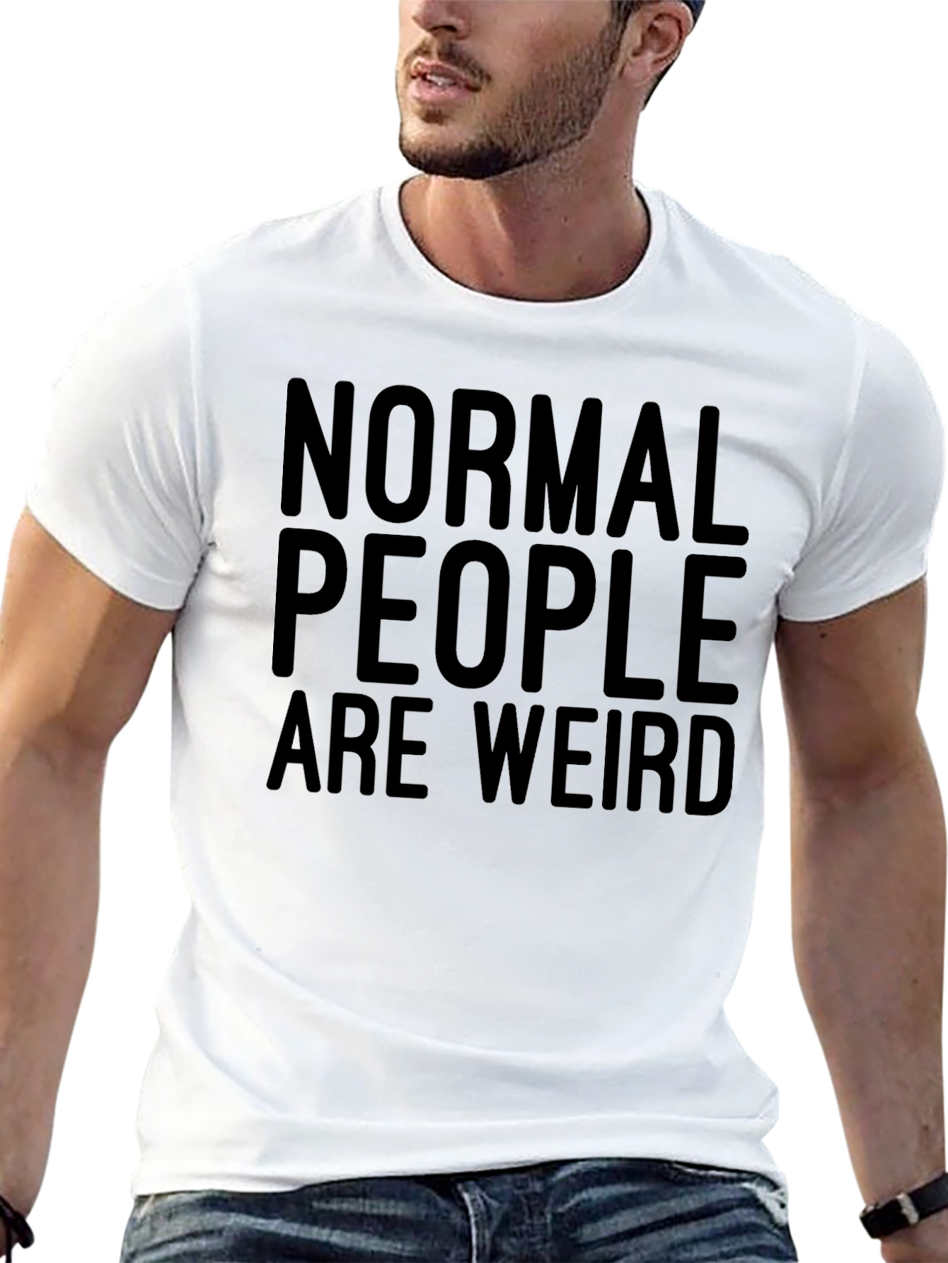 Normal People Are Weird Graphic Tee - Black