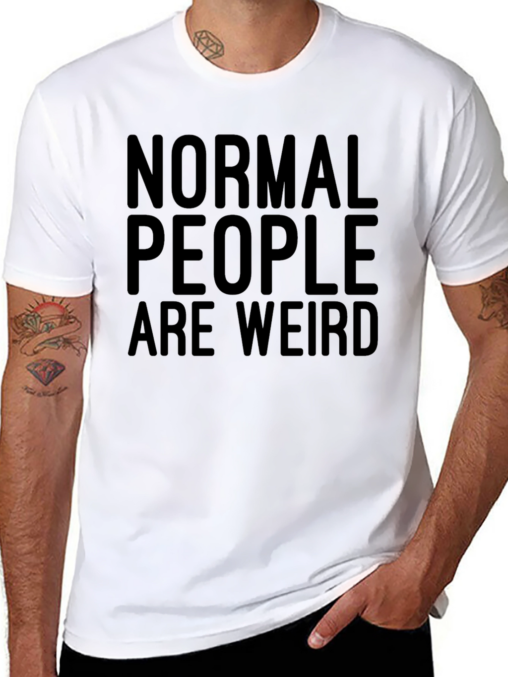 Normal People Are Weird Graphic Tee - Black