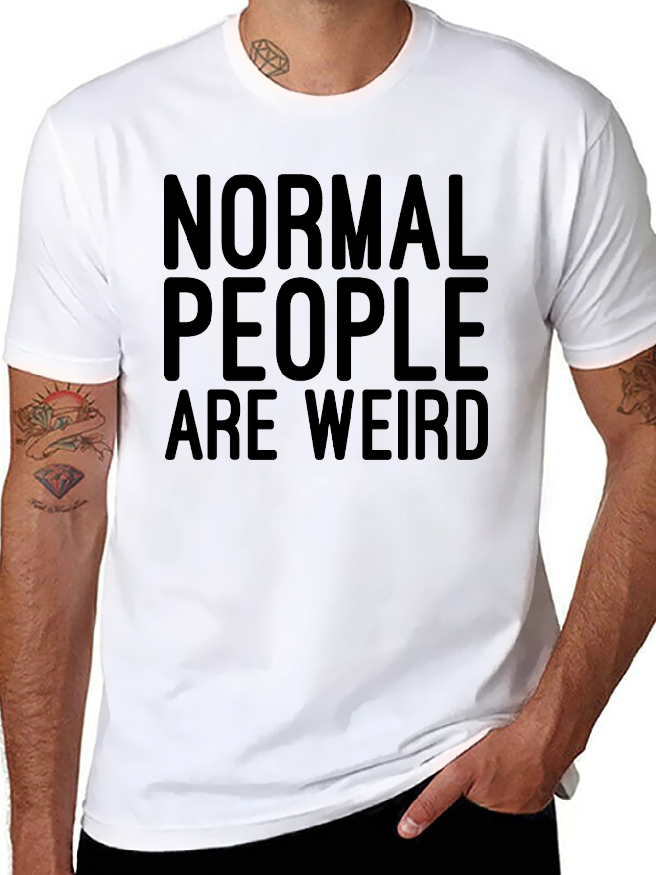 Normal People Are Weird Graphic Tee - Black