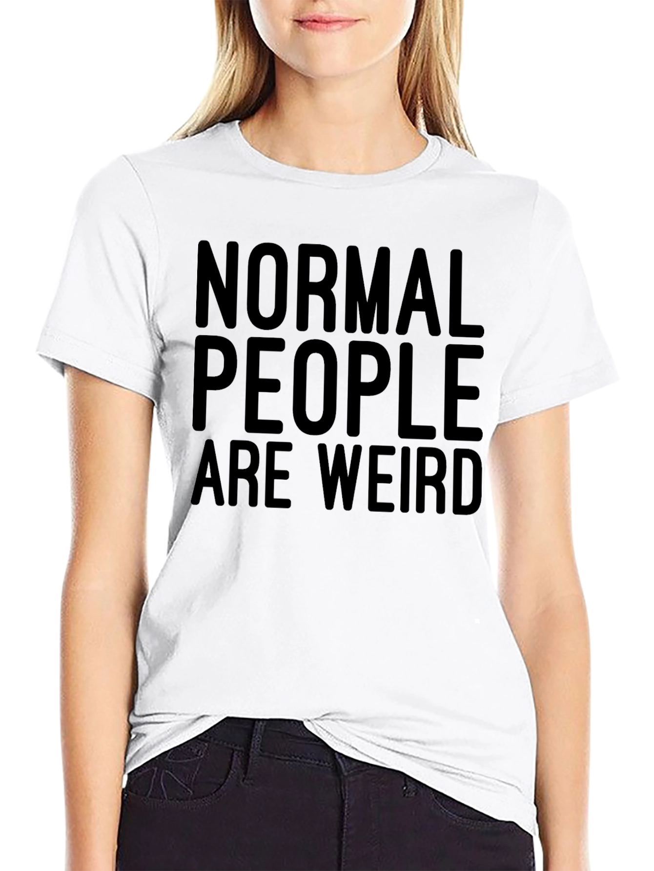 Normal People Are Weird Graphic Tee - Black