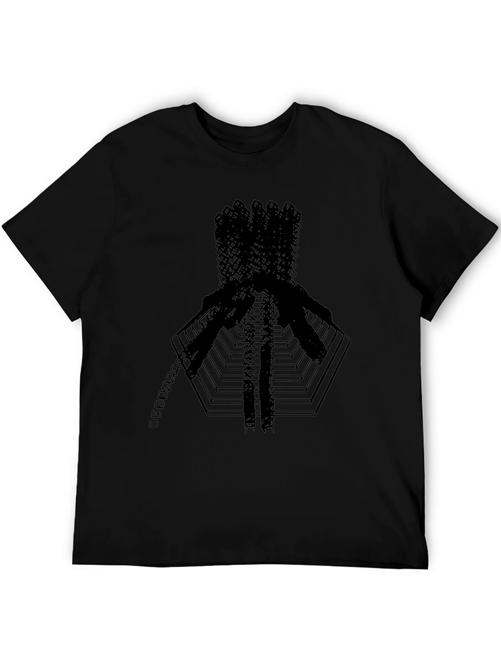 Abstract Geometric Graphic Print Black T-Shirt