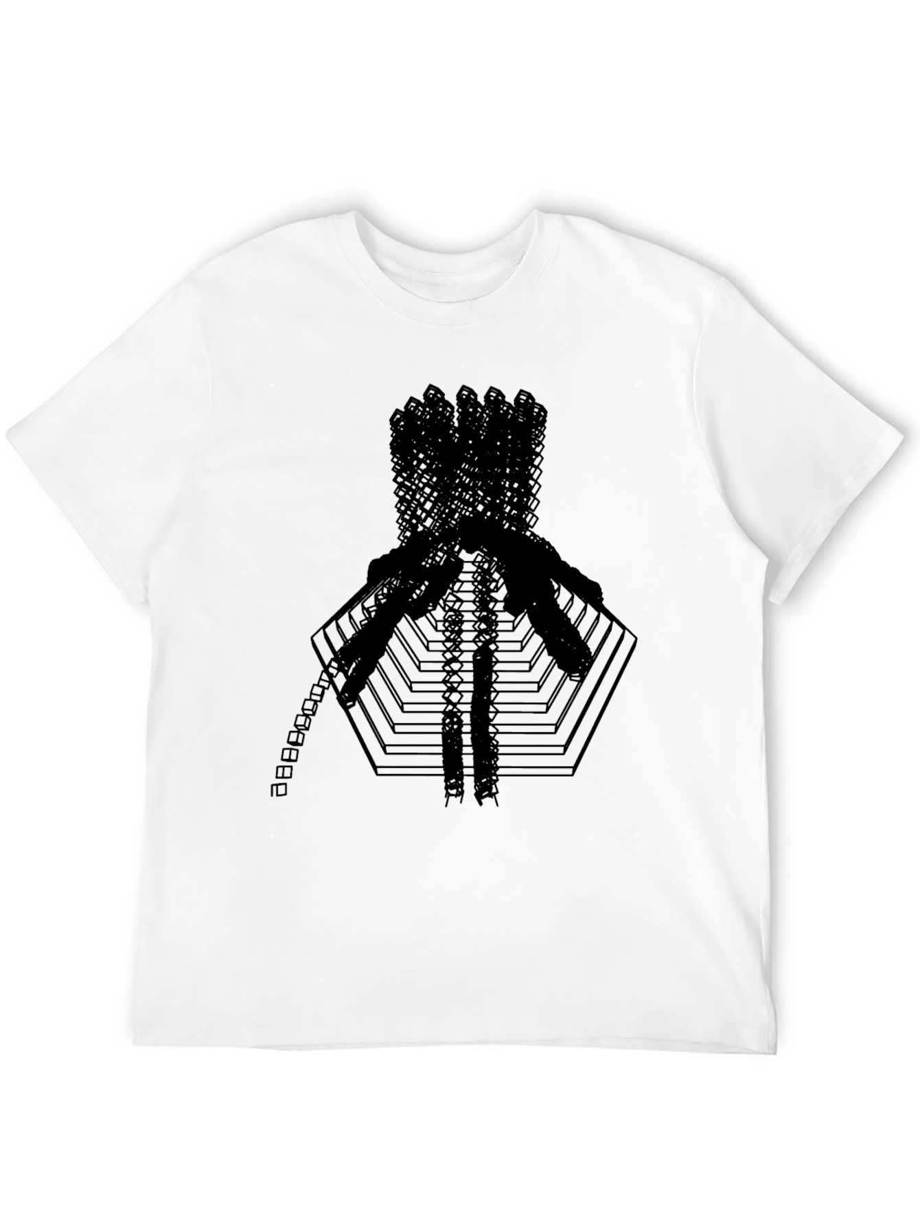 Abstract Geometric Graphic Print Black T-Shirt