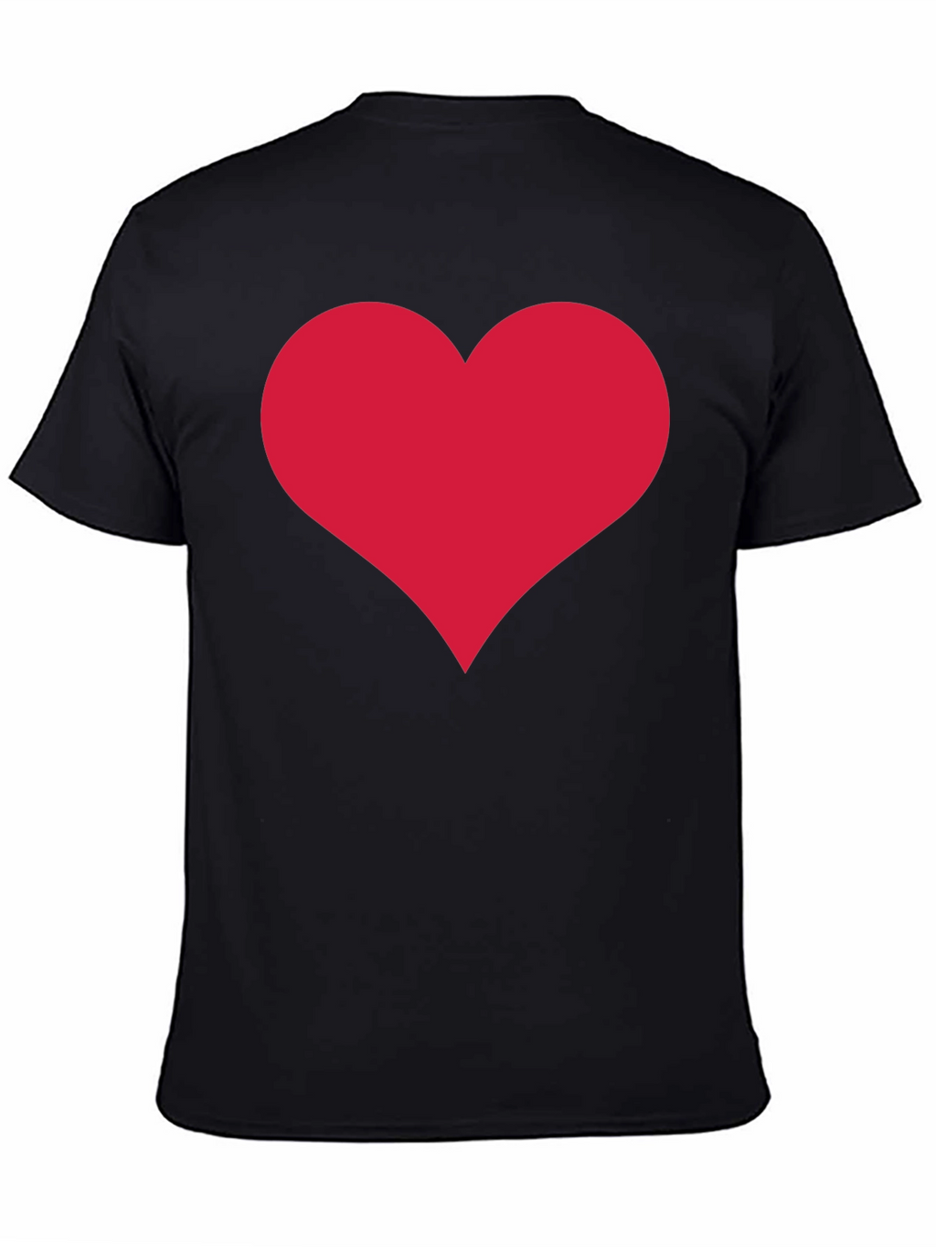 Heart Graphic Tee - Classic Crew Neck Black T-Shirt