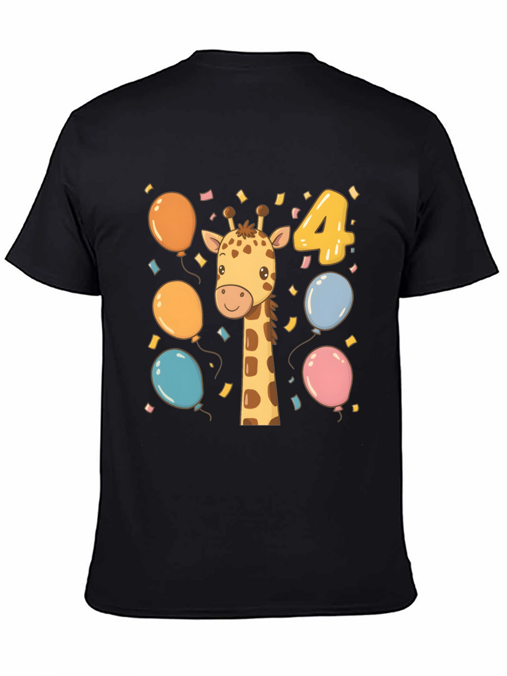 Cute Giraffe 4th Birthday Kids T-Shirt