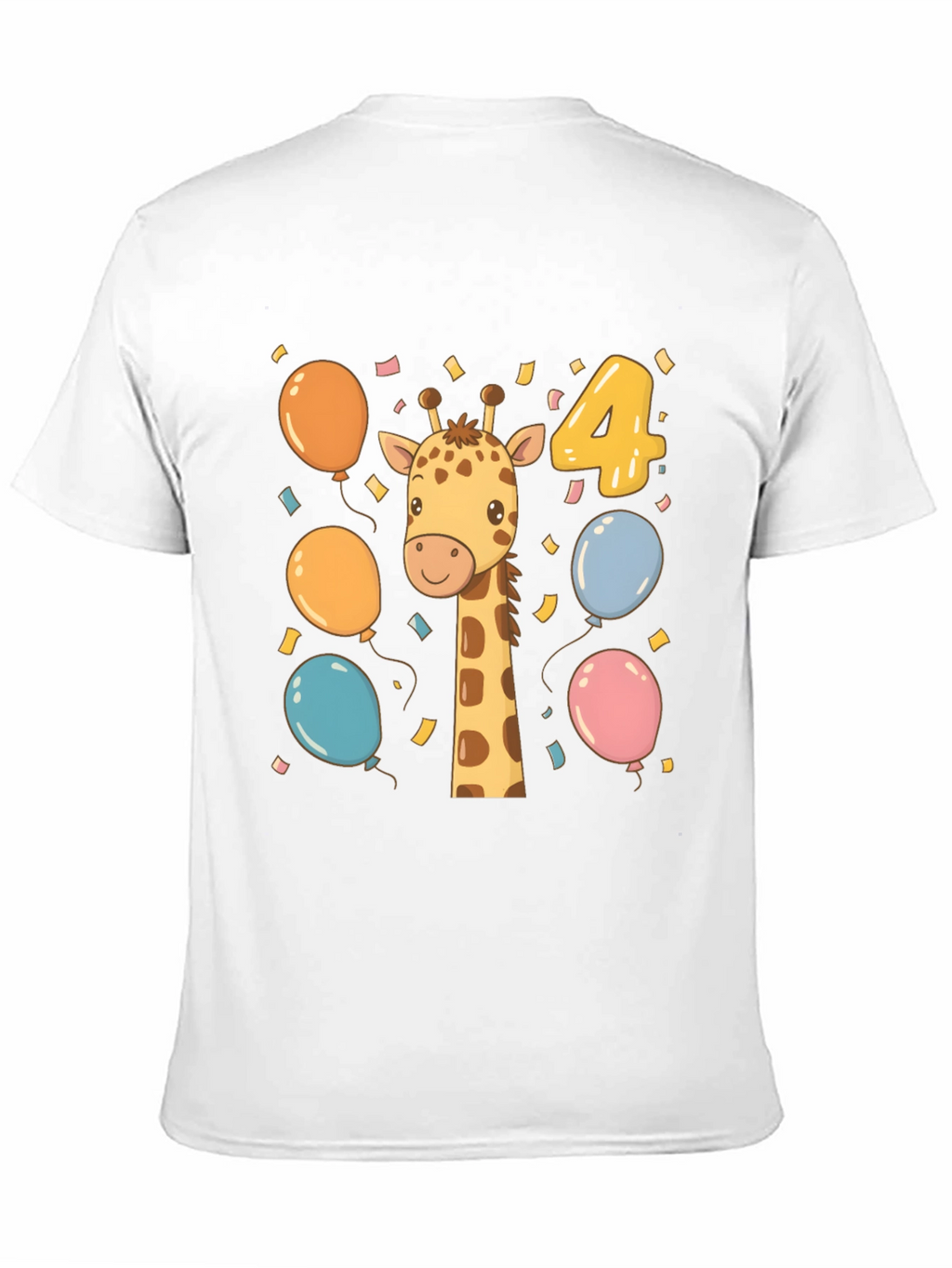Cute Giraffe 4th Birthday Kids T-Shirt