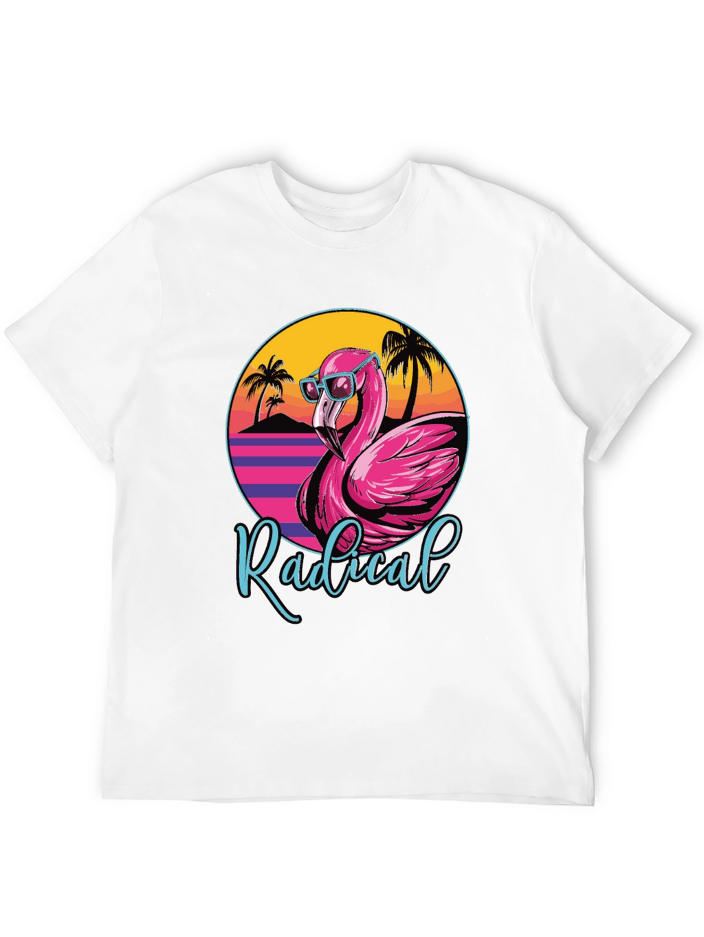 Radical Flamingo Graphic Tee - Retro Summer Vibes