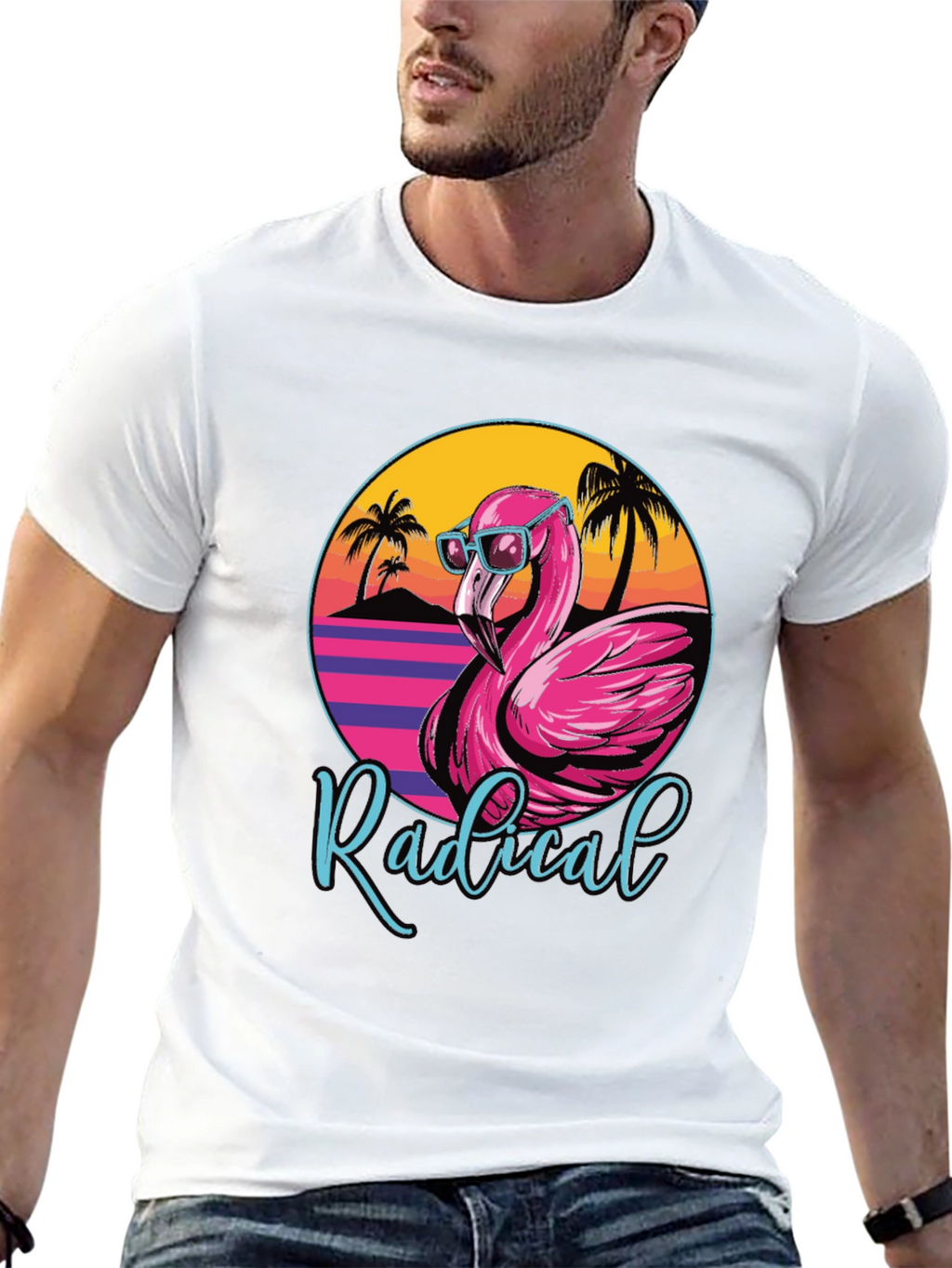 Radical Flamingo Graphic Tee - Retro Summer Vibes