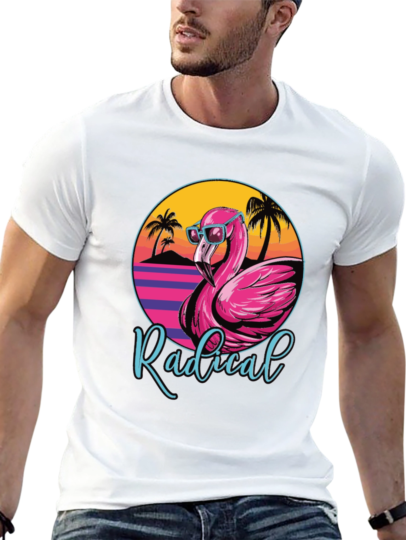 Radical Flamingo Graphic Tee - Retro Summer Vibes
