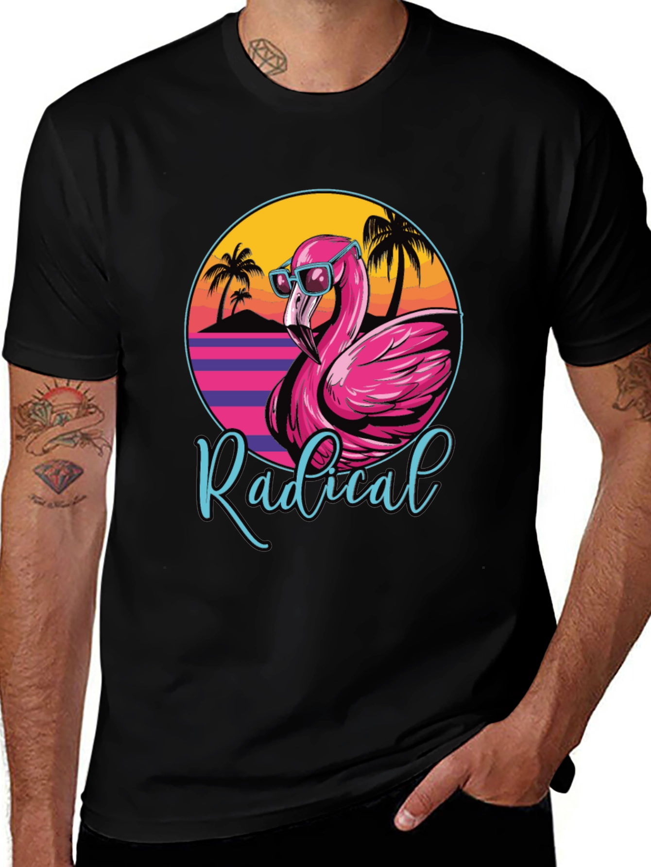 Radical Flamingo Graphic Tee - Retro Summer Vibes