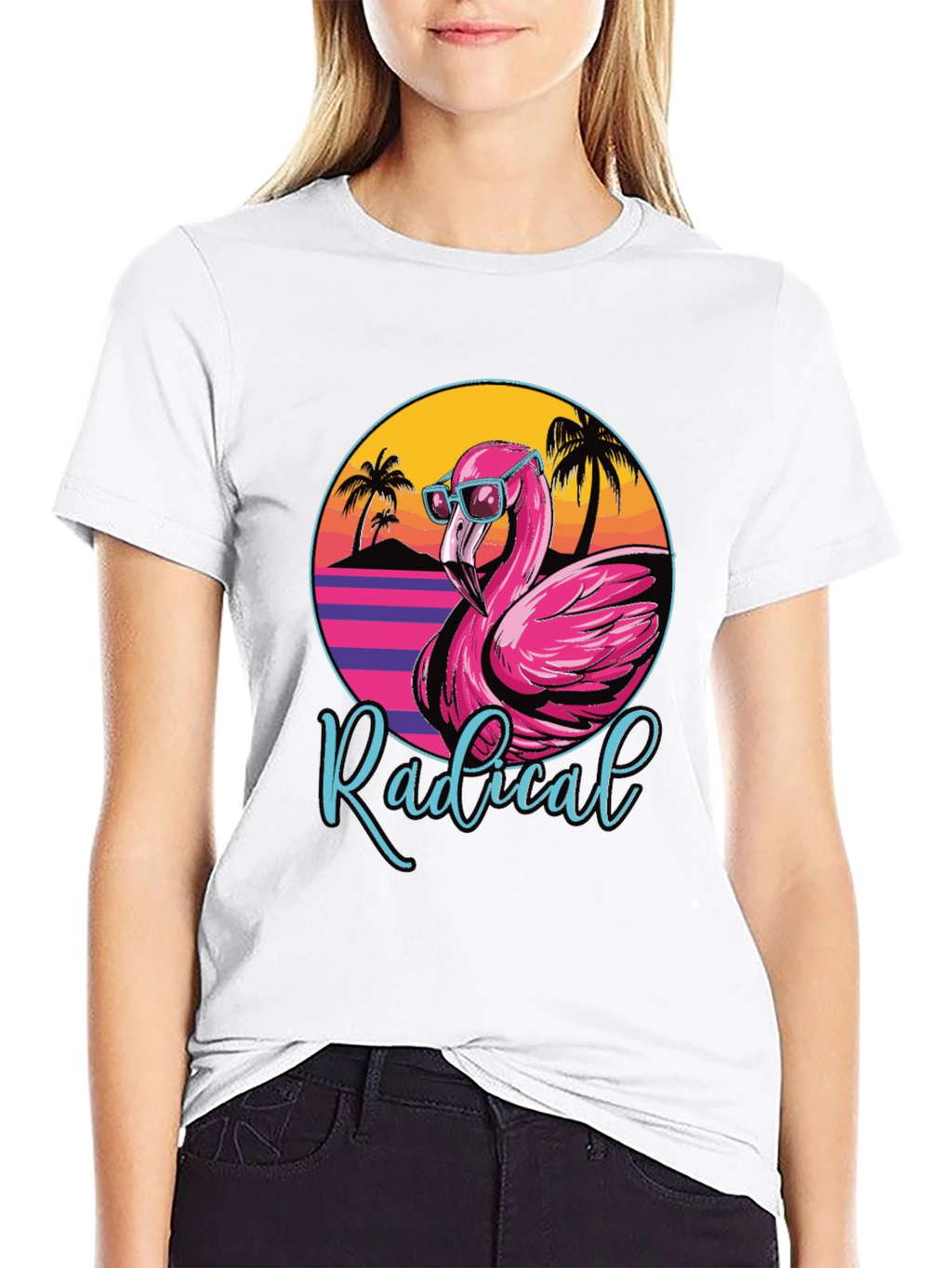 Radical Flamingo Graphic Tee - Retro Summer Vibes