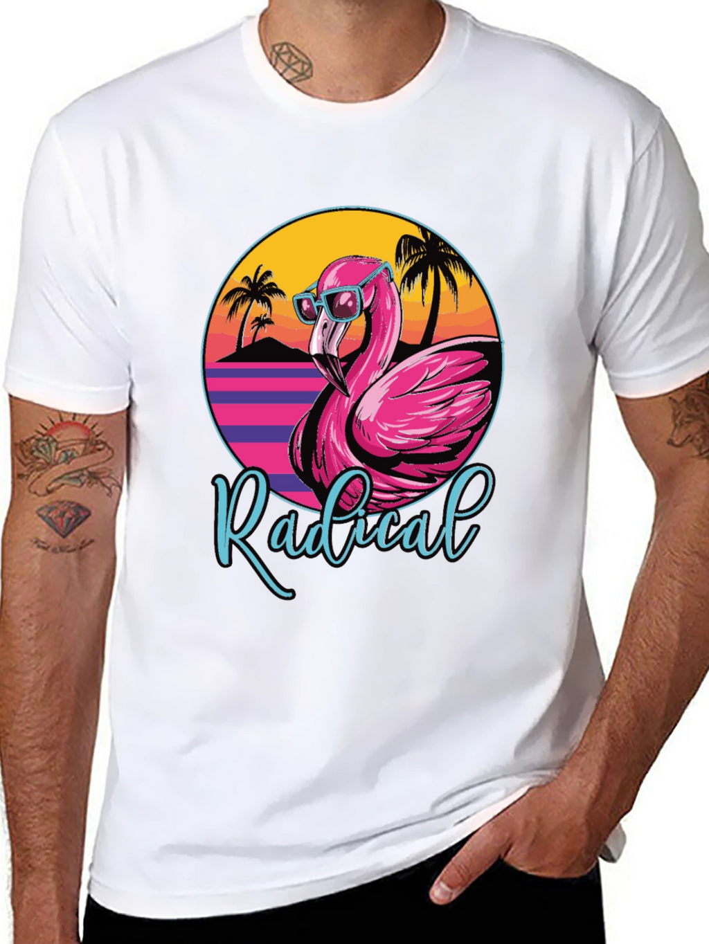 Radical Flamingo Graphic Tee - Retro Summer Vibes