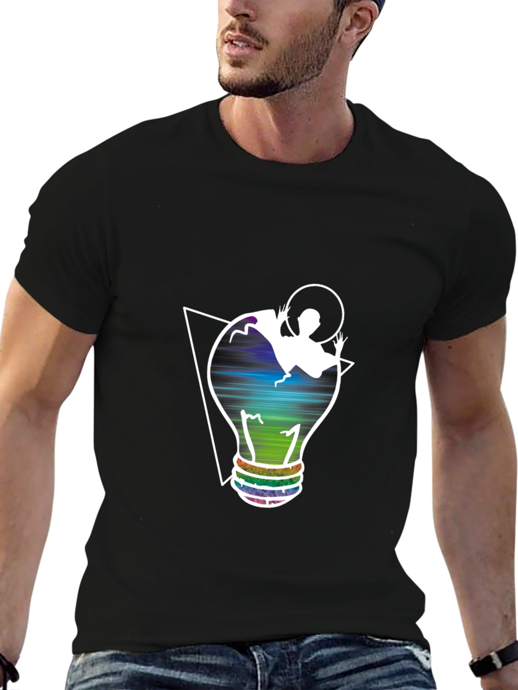 Unique Graphic Tee - Lightbulb Design