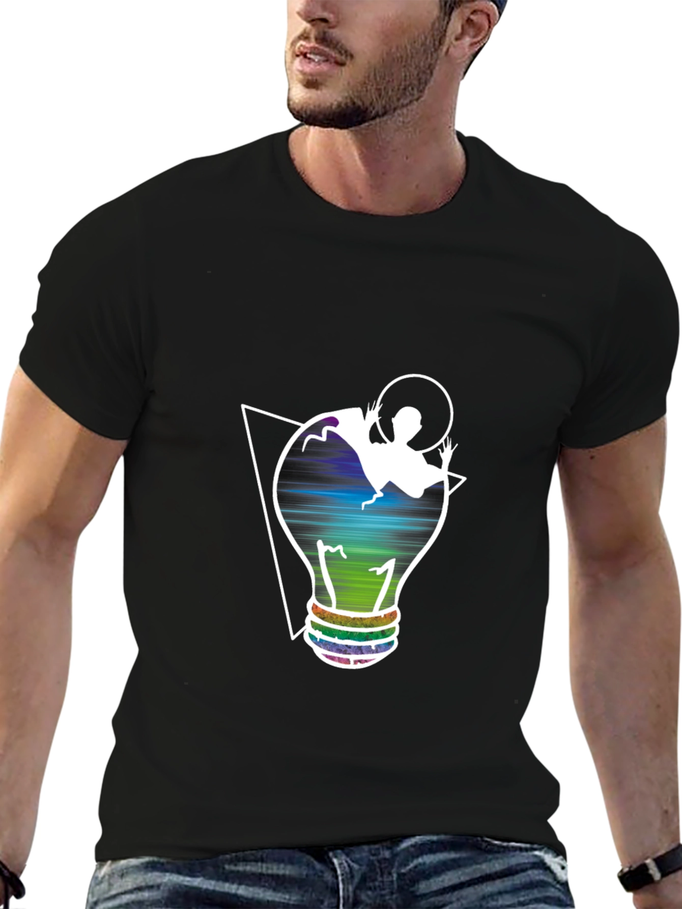 Unique Graphic Tee - Lightbulb Design