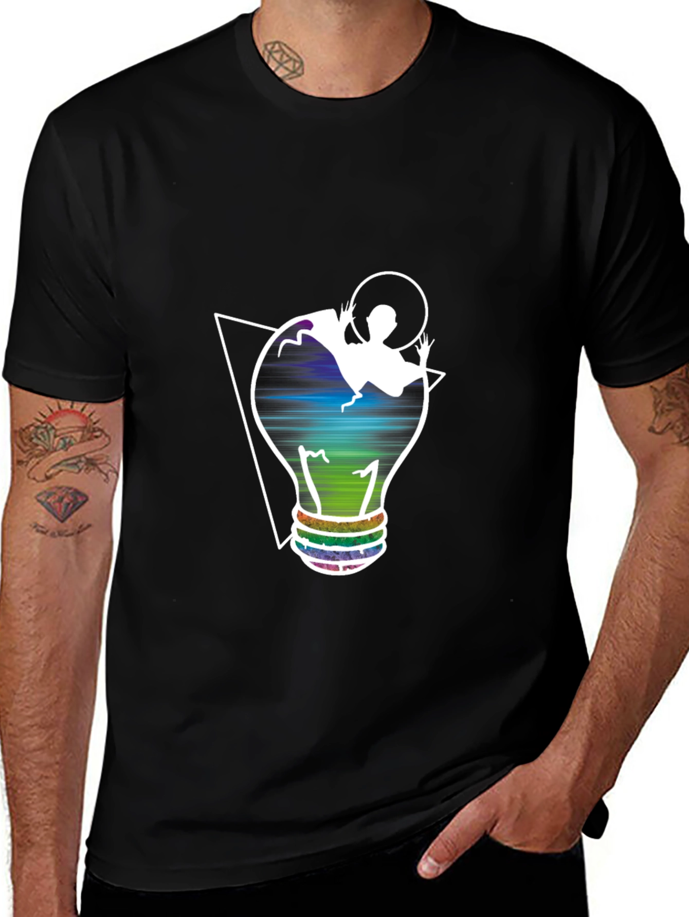 Unique Graphic Tee - Lightbulb Design