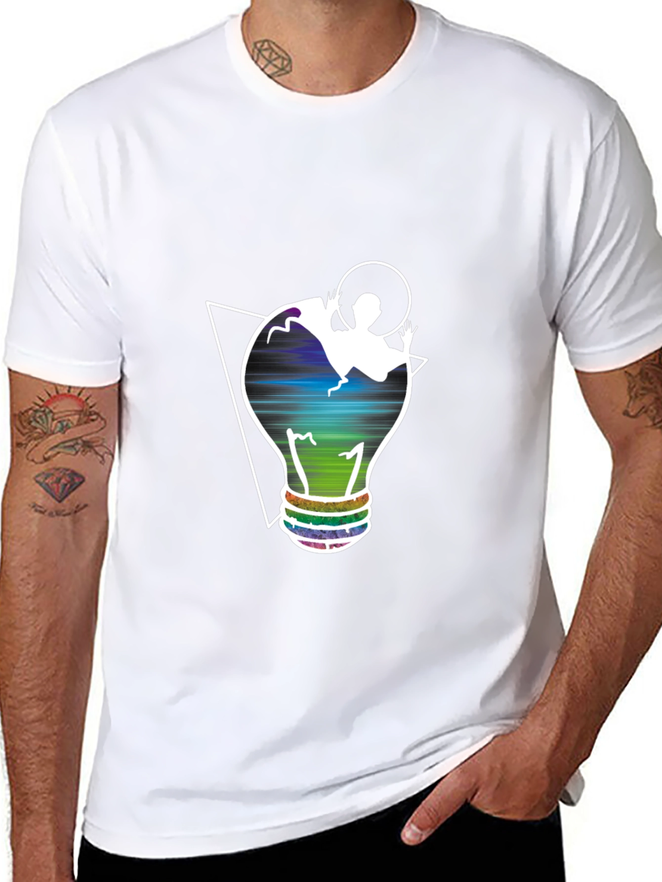 Unique Graphic Tee - Lightbulb Design