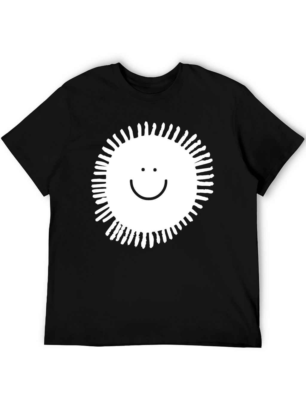 Smile Sunburst Graphic Black T-Shirt