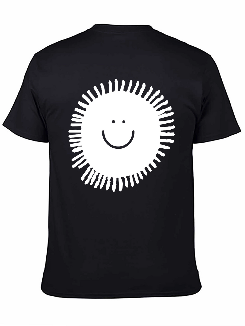 Smile Sunburst Graphic Black T-Shirt