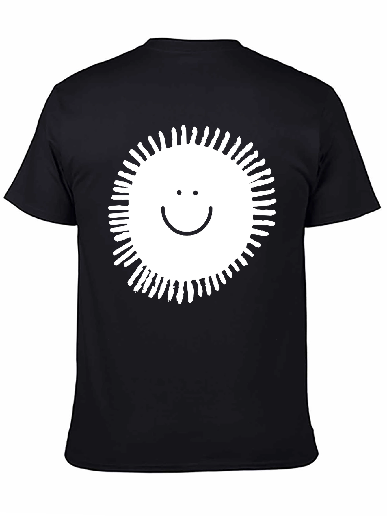 Smile Sunburst Graphic Black T-Shirt
