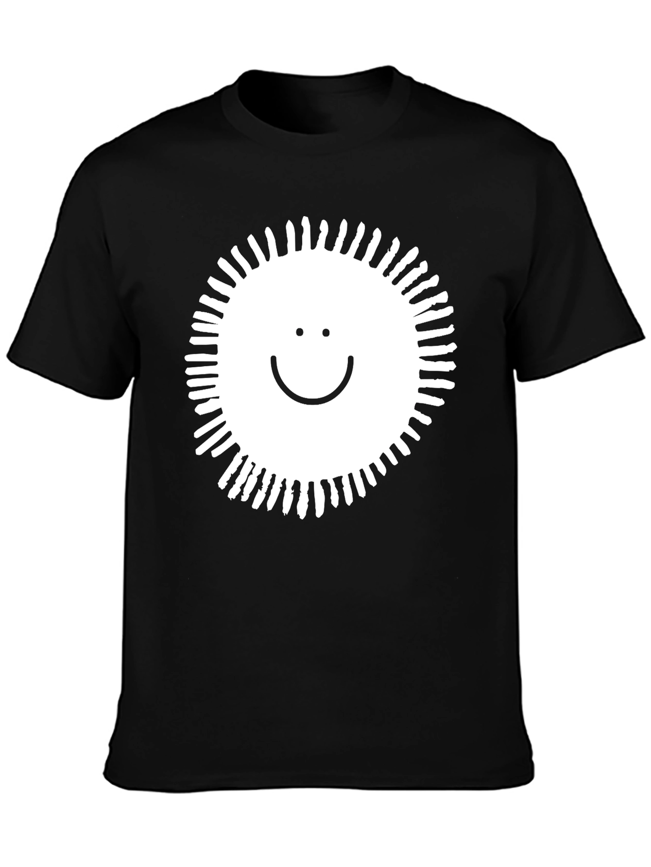 Smile Sunburst Graphic Black T-Shirt