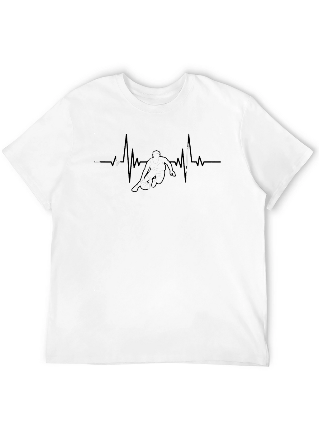 Basketball Heartbeat T-Shirt - Black Graphic Tee