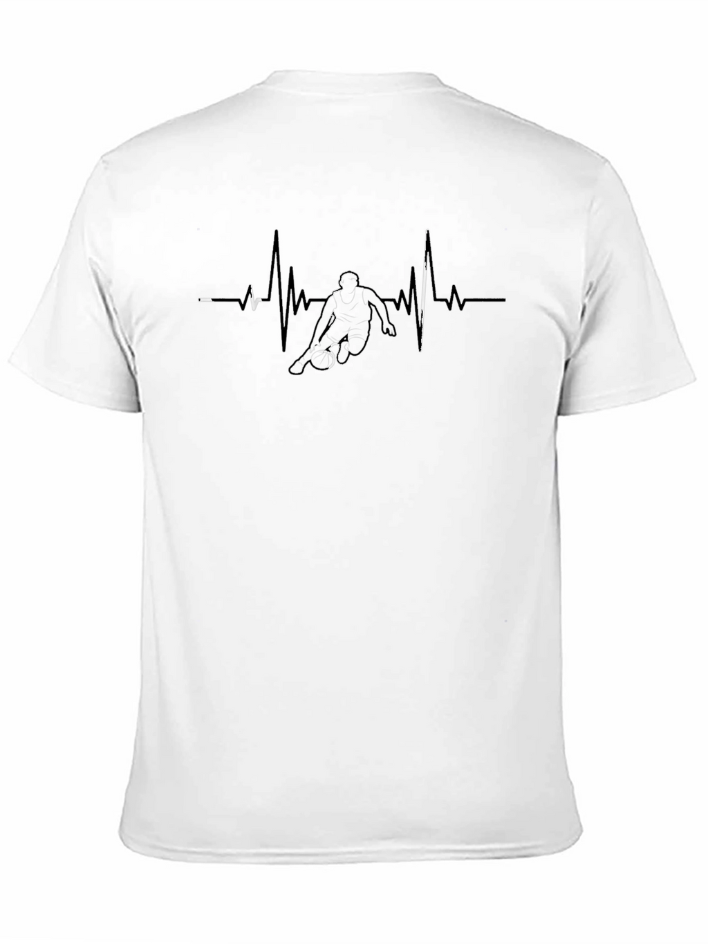 Basketball Heartbeat T-Shirt - Black Graphic Tee
