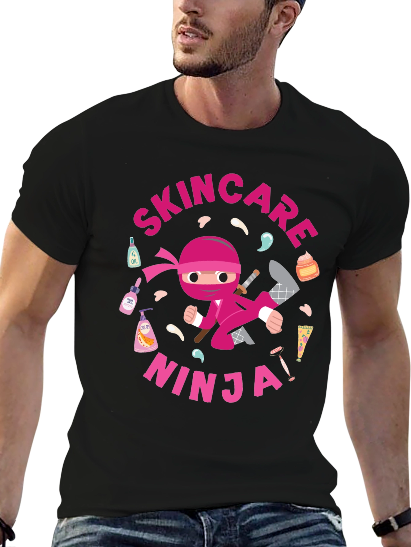 Skincare Ninja Graphic T-Shirt - Black Cotton Tee
