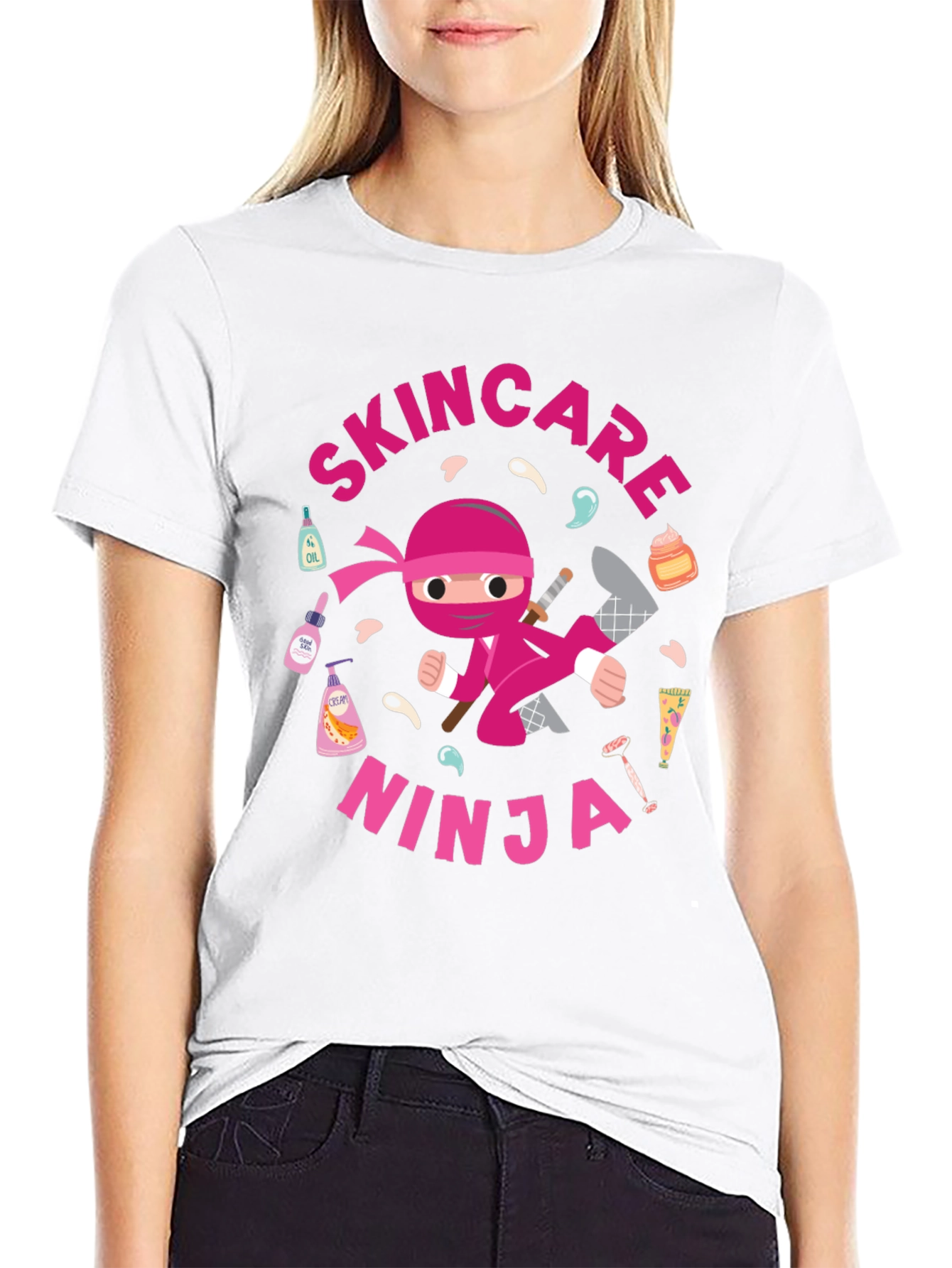 Skincare Ninja Graphic T-Shirt - Black Cotton Tee