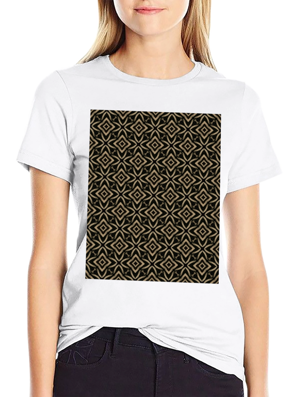 Geometric Pattern Black T-Shirt